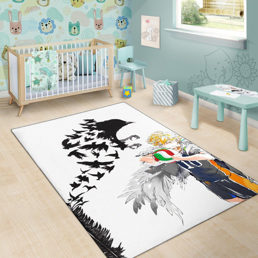 Haikyuu Anime Area Rug - Hinata Shoyo Crow Creating Cloak Artwork Rugs Home Decor
