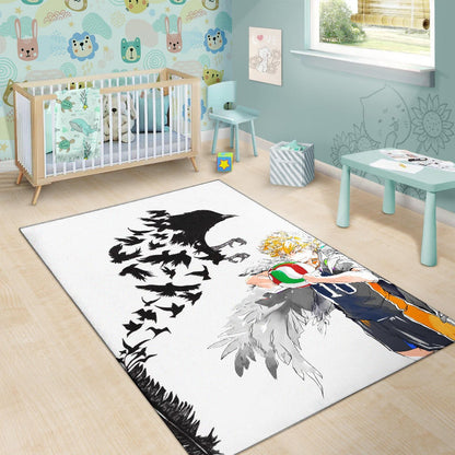 Haikyuu Anime Area Rug - Hinata Shoyo Crow Creating Cloak Artwork Rugs Home Decor