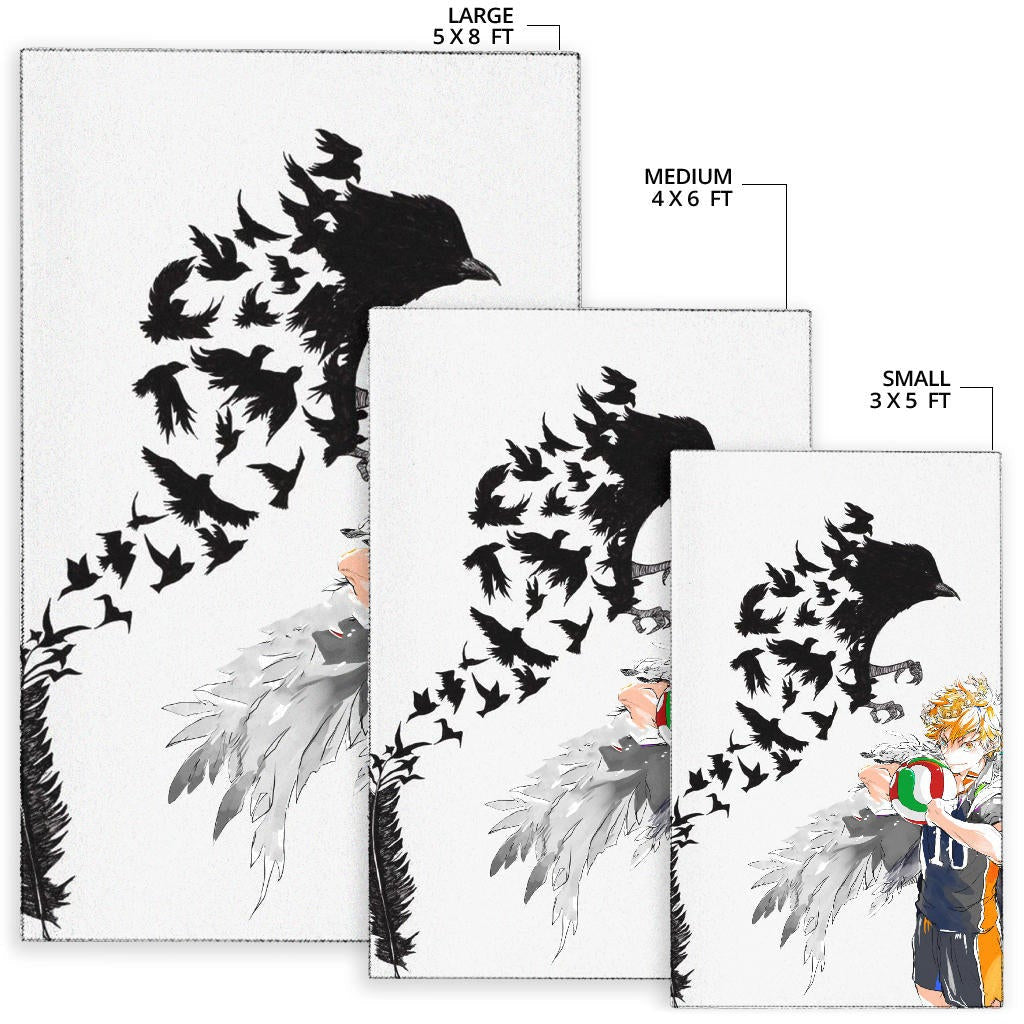 Haikyuu Anime Area Rug - Hinata Shoyo Crow Creating Cloak Artwork Rugs Home Decor