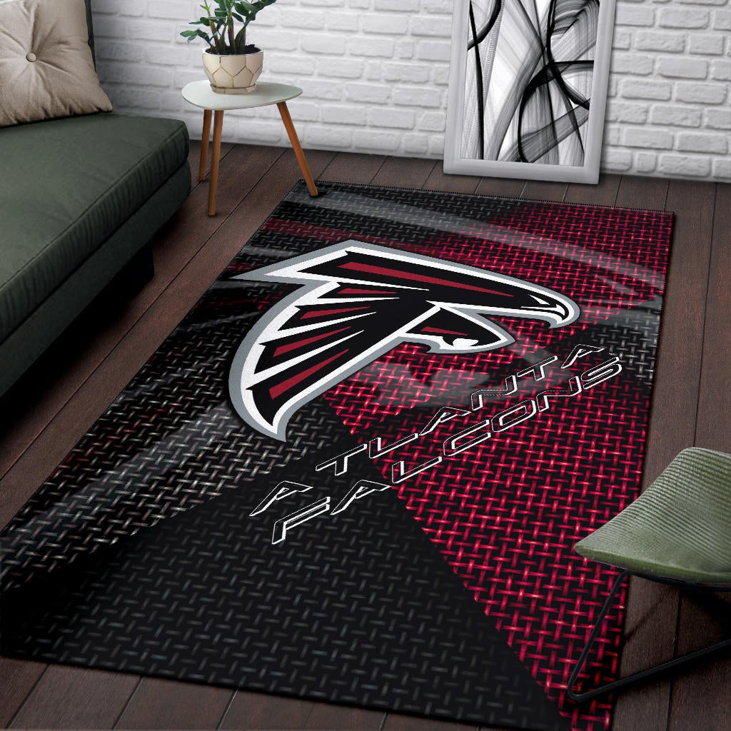 American Football Team Area Rug - Atlanta Falcons Cool Steel Shadow Rugs Home Decor