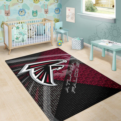 American Football Team Area Rug - Atlanta Falcons Cool Steel Shadow Rugs Home Decor