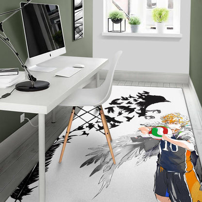 Haikyuu Anime Area Rug - Hinata Shoyo Crow Creating Cloak Artwork Rugs Home Decor