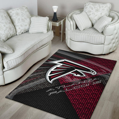 American Football Team Area Rug - Atlanta Falcons Cool Steel Shadow Rugs Home Decor