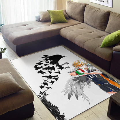 Haikyuu Anime Area Rug - Hinata Shoyo Crow Creating Cloak Artwork Rugs Home Decor