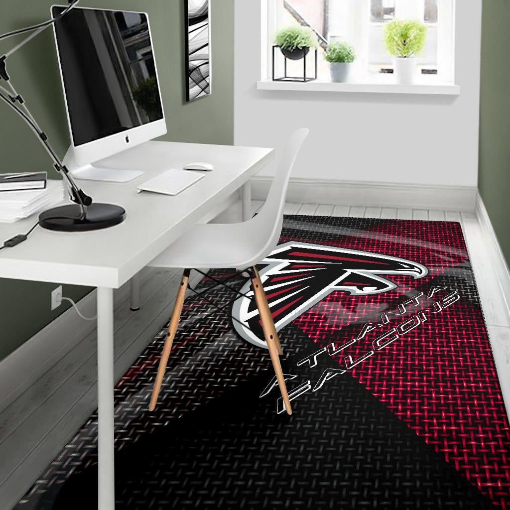 American Football Team Area Rug - Atlanta Falcons Cool Steel Shadow Rugs Home Decor