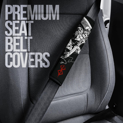 Berserk Anime Seat Belt Covers - Guts Demon Armor Sitting Pose In Manga Belt Covers