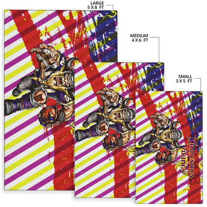 Minnesota Vikings American Football Team Area Rug Giant Viking Holding Rugby Running On Painting Flag Rugs Home Decor