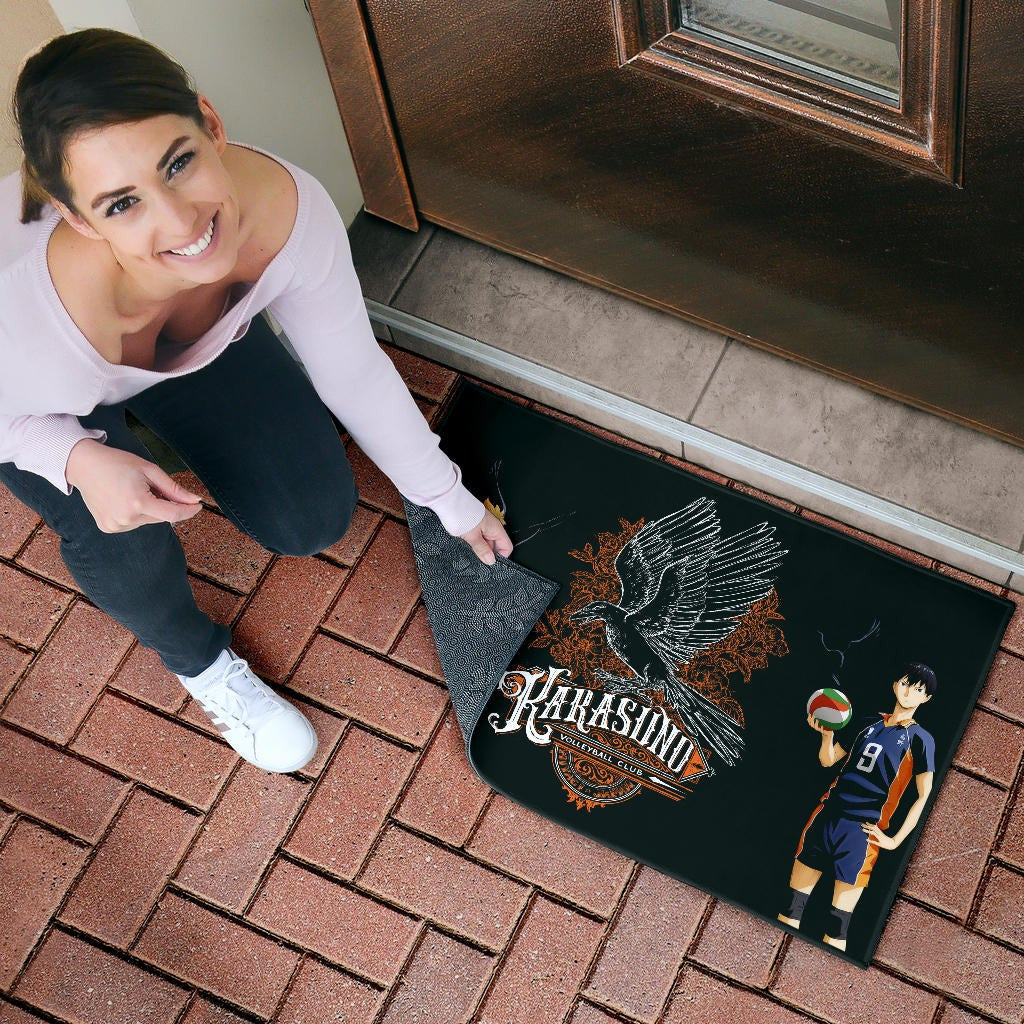 Haikyuu Anime Door Mat - Kageyama And Hinata Volleyball Club Raven Shadow Door Mat