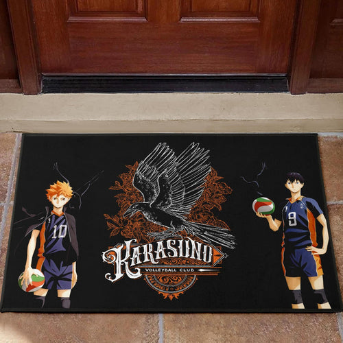 Haikyuu Anime Door Mat - Kageyama And Hinata Volleyball Club Raven Shadow Door Mat
