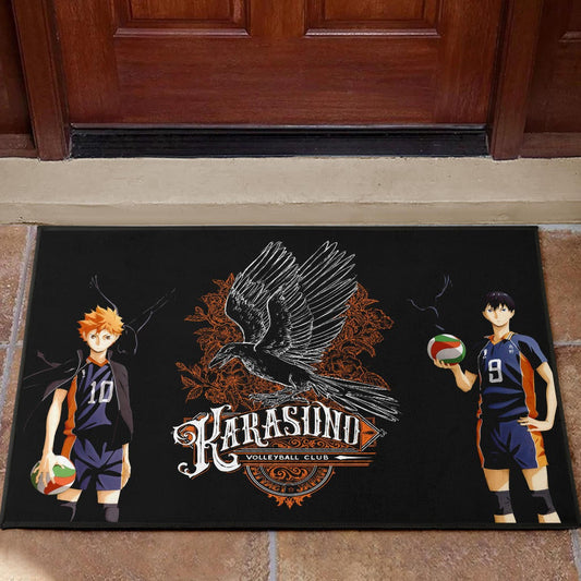 Haikyuu Anime Door Mat - Kageyama And Hinata Volleyball Club Raven Shadow Door Mat