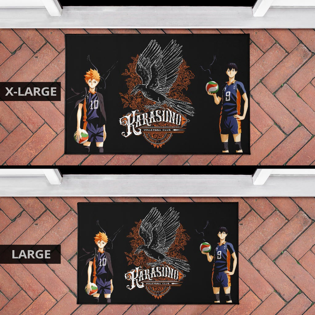 Haikyuu Anime Door Mat - Kageyama And Hinata Volleyball Club Raven Shadow Door Mat