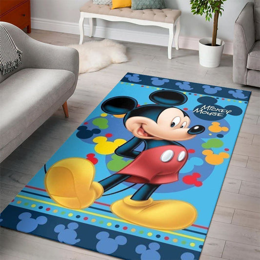 Disney Movies Rectangle Rug | Mickey Mouse Living Room Cartoon Floor Carpet