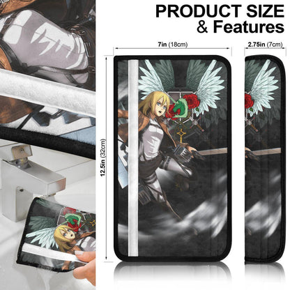 Attack On Titan Anime Seat Belt Covers AOT Historia Fighting Artwork Wings Of Roses Belt Covers
