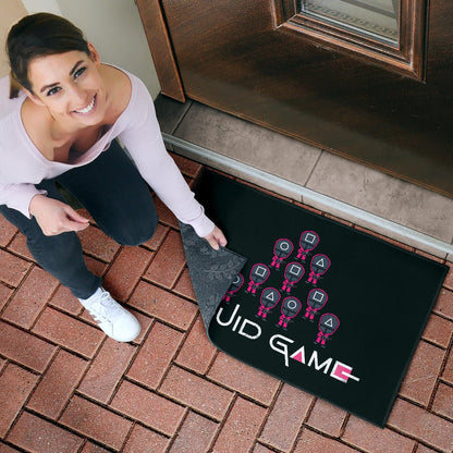 Squid Game Movie Door Mat - Funny Chibi Squid Workers Team Round Square Triangle Door Mat Home Decor