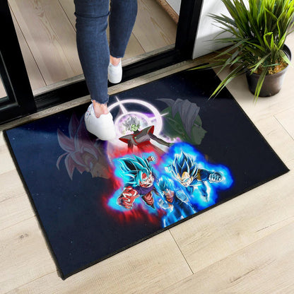 Dragon Ball Anime Door Mat - DB Super Saiyan Power Burst Vs Villains Fusao Zamasu Door Mat Home Decor