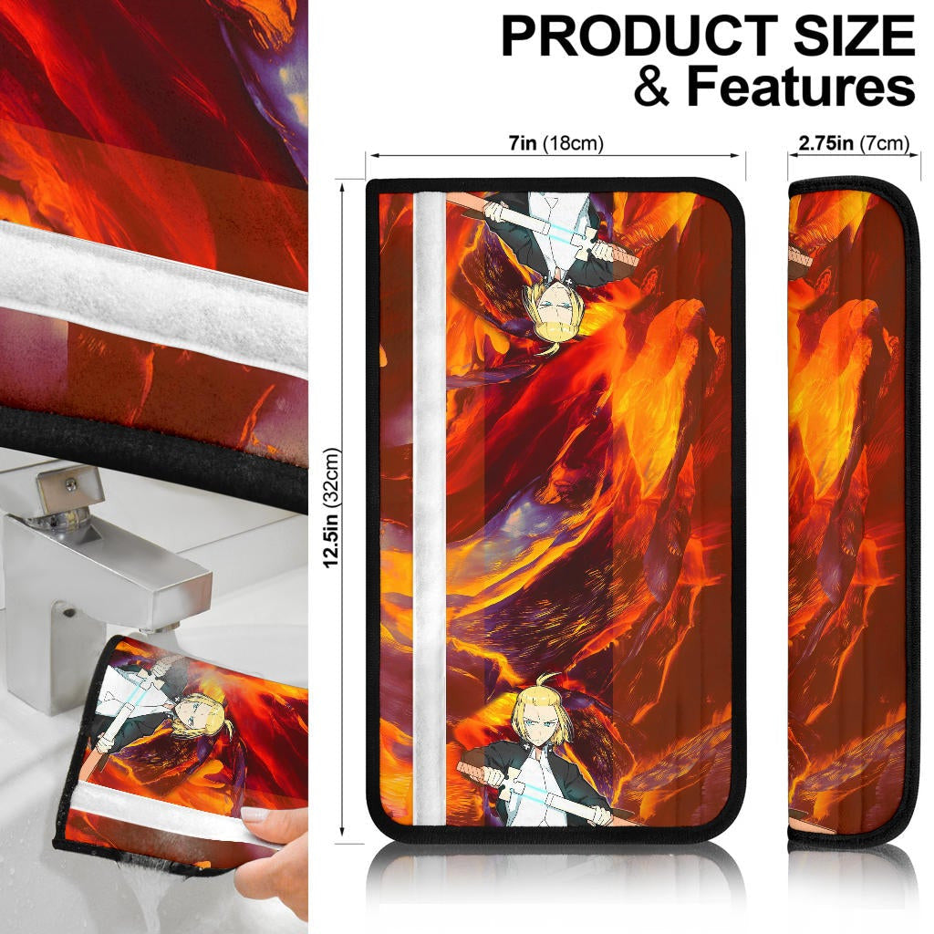 Fire Force Anime Seat Belt Covers Arthur Boyle Lighting Sword Fire Belt Covers