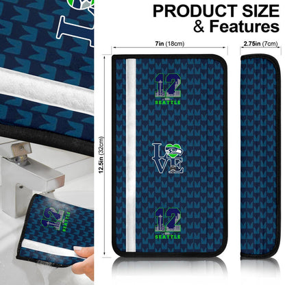 American Football Team Seat Belt Covers - Seattle Seahawks 12 Love Patterns Belt Covers