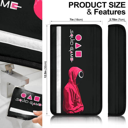 Squid Game Movie Seat Belt Covers - Squid Workers Face To Face Round Square Triangle Belt Covers