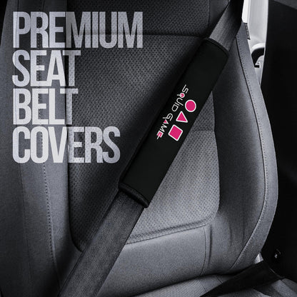 Squid Game Movie Seat Belt Covers - Squid Workers Face To Face Round Square Triangle Belt Covers