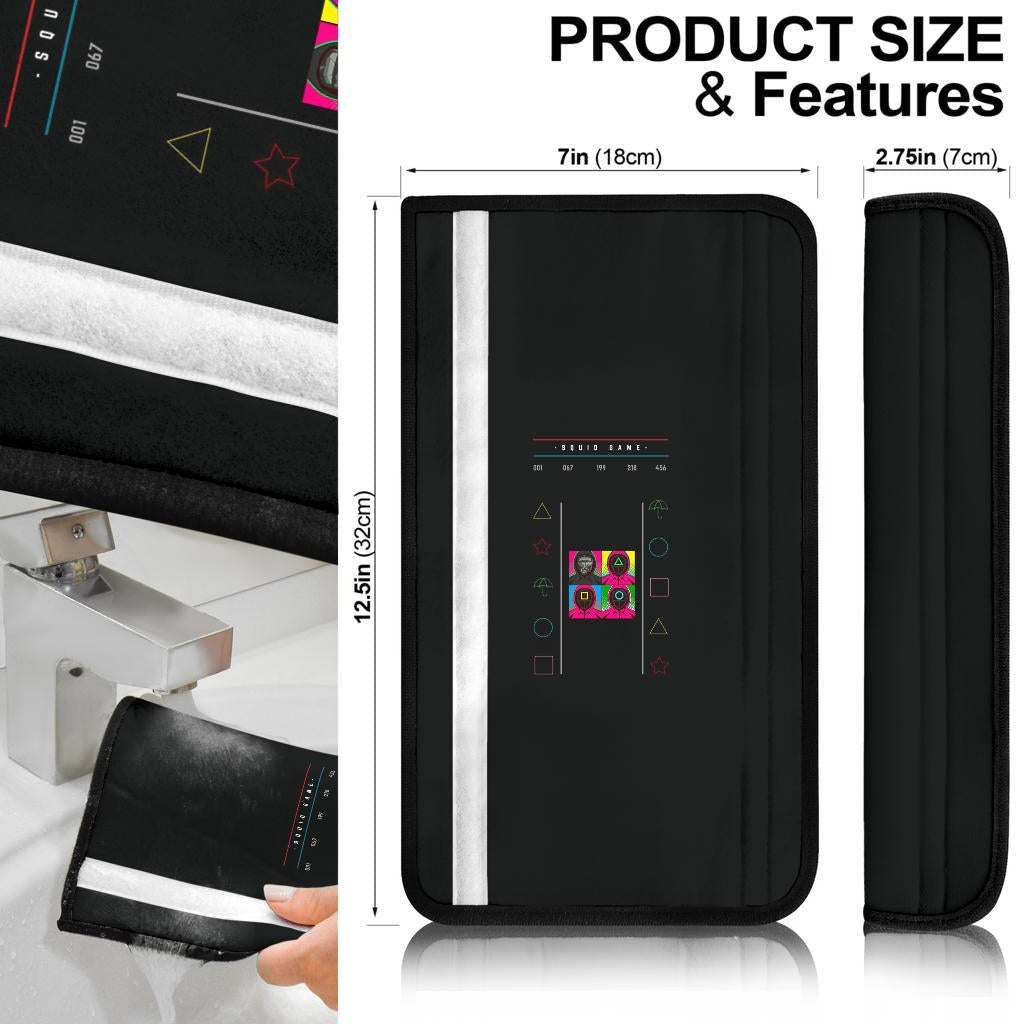 Squid Game Movie Seat Belt Covers Three Squid Workers Round Square Triangle On Mission Attack 2 Belt Covers