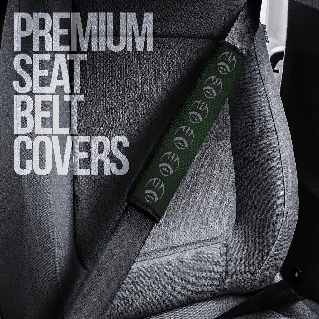 American Football Team Seat Belt Covers - Seattle Seahawks Rugby Balls Patterns In Column Belt Covers
