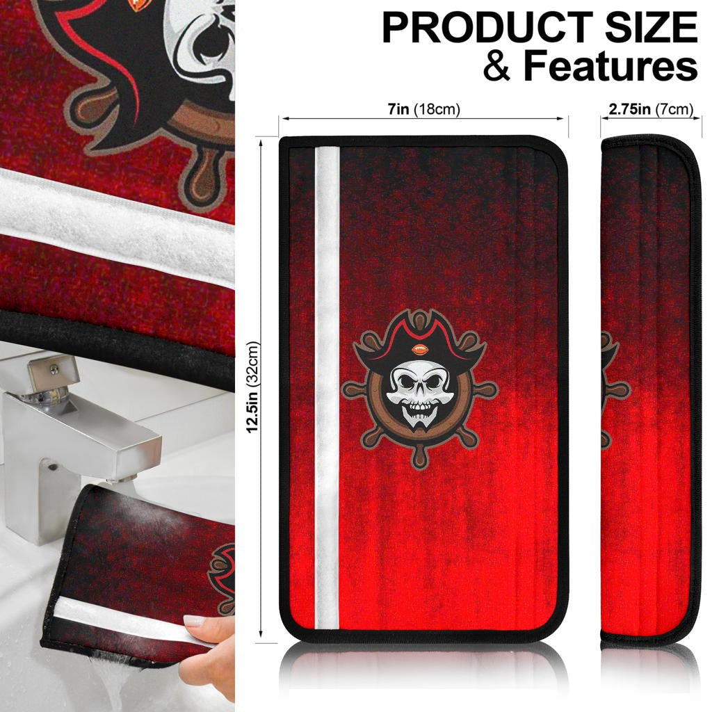 Tampa Bay Buccaneers American Football Team Seat Belt Covers Pirate On Ship Wheel Raise The Flags Belt Covers