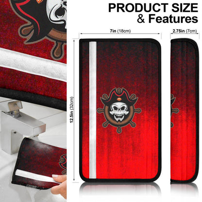 Tampa Bay Buccaneers American Football Team Seat Belt Covers Pirate On Ship Wheel Raise The Flags Belt Covers