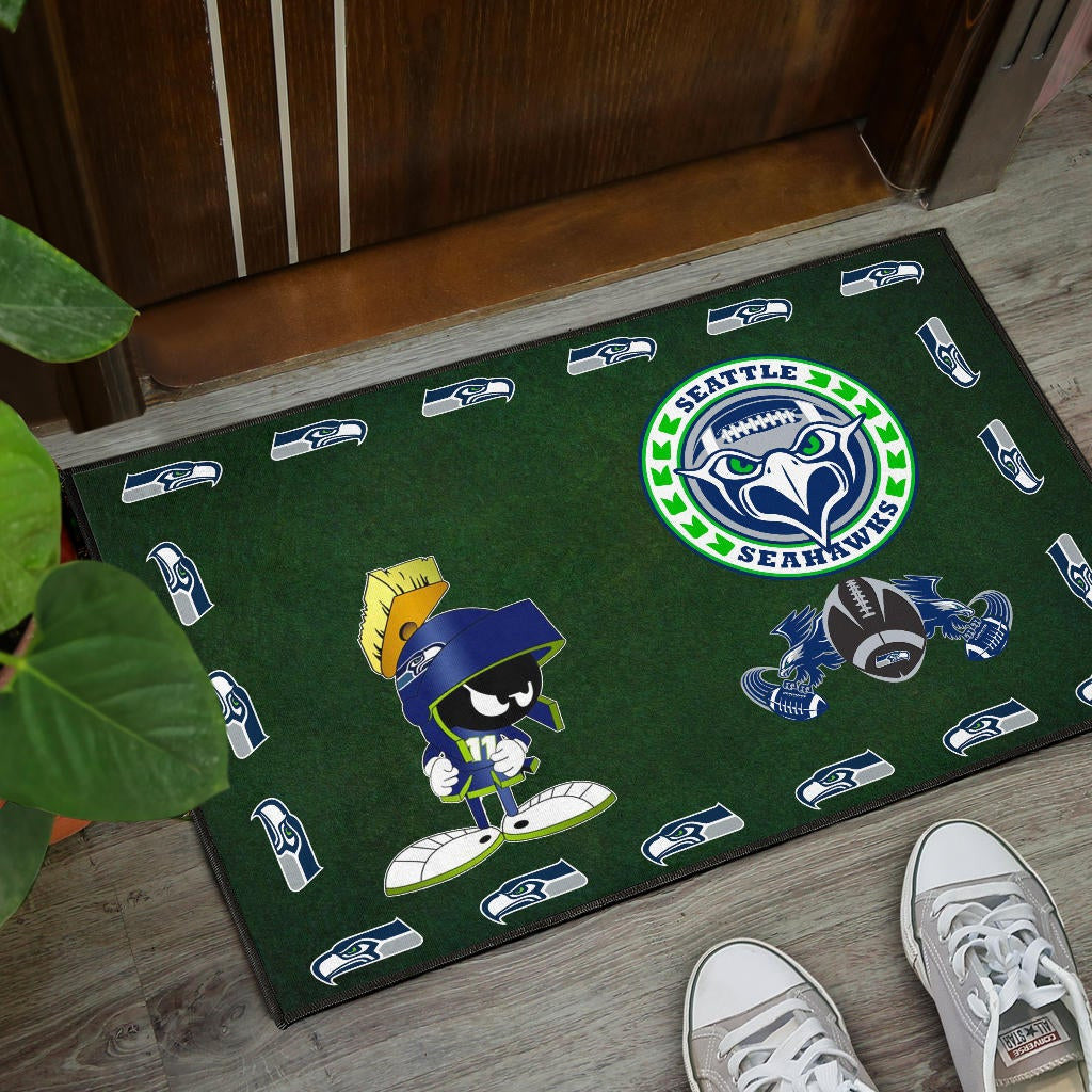 American Football Team Door Mat - Seattle Seahawks Marvin The Martian 11 Door Mat Home Decor