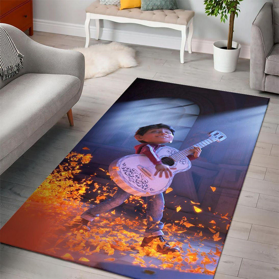 Disney Movies Rectangle Rug | Coco Day Of The Dead Living Room Cartoon Floor Carpet