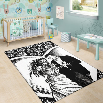Love Area Rug - Marriage Day Men With Skeleton Women Tiny Flower Patterns Rugs Home Decor