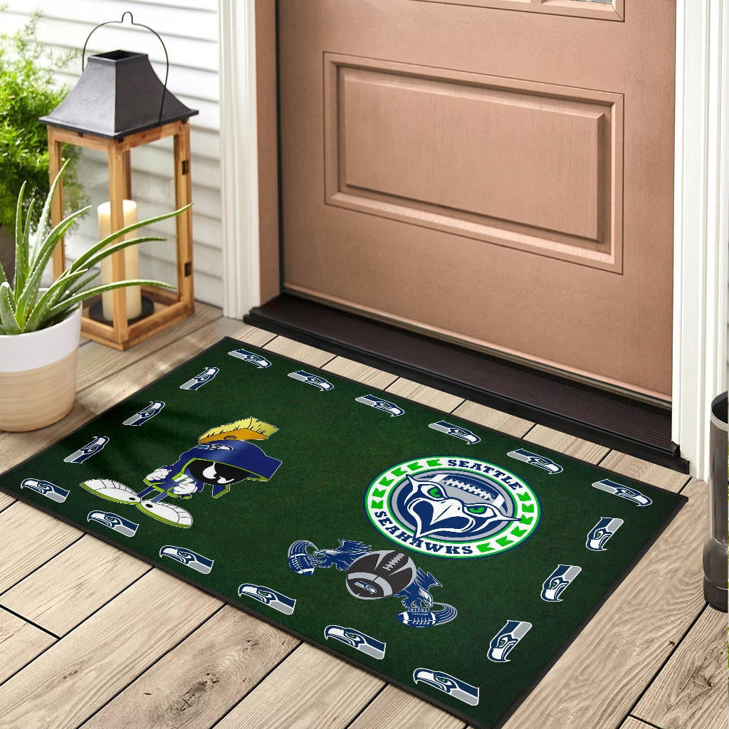 American Football Team Door Mat - Seattle Seahawks Marvin The Martian 11 Door Mat Home Decor