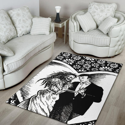 Love Area Rug - Marriage Day Men With Skeleton Women Tiny Flower Patterns Rugs Home Decor