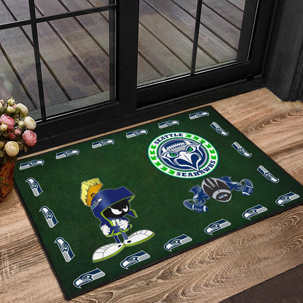 American Football Team Door Mat - Seattle Seahawks Marvin The Martian 11 Door Mat Home Decor