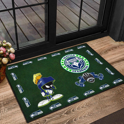 American Football Team Door Mat - Seattle Seahawks Marvin The Martian 11 Door Mat Home Decor