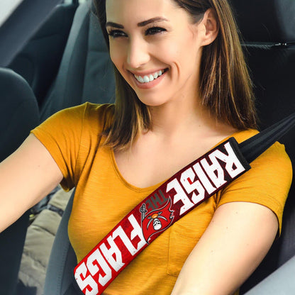 Tampa Bay Buccaneers American Football Team Seat Belt Covers Pirate On Ship Wheel Raise The Flags Belt Covers