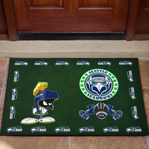 American Football Team Door Mat - Seattle Seahawks Marvin The Martian 11 Door Mat Home Decor