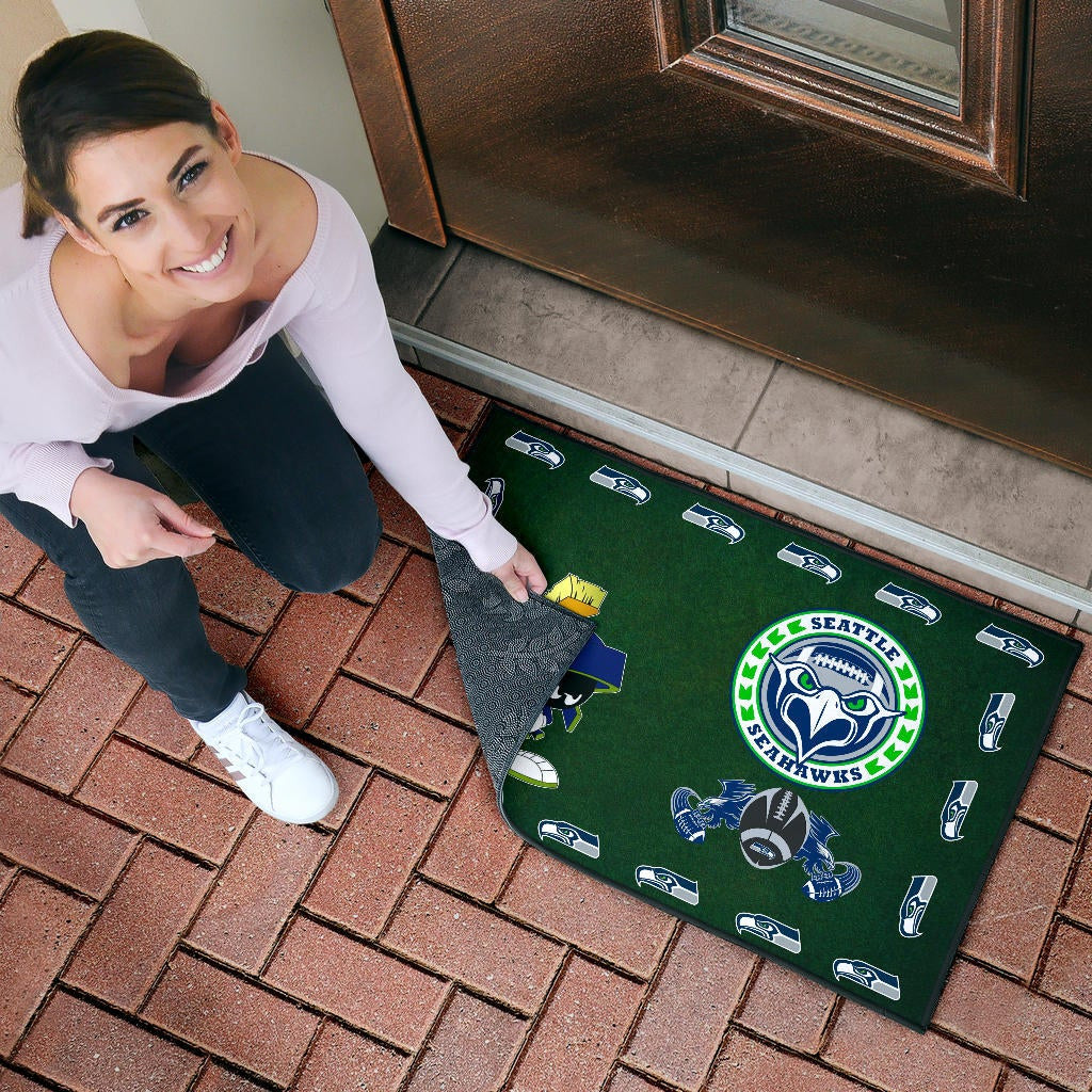 American Football Team Door Mat - Seattle Seahawks Marvin The Martian 11 Door Mat Home Decor