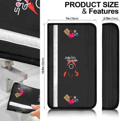 Squid Game Movie Seat Belt Covers - Round Square Triangle Card Worker Boss And Players Belt Covers