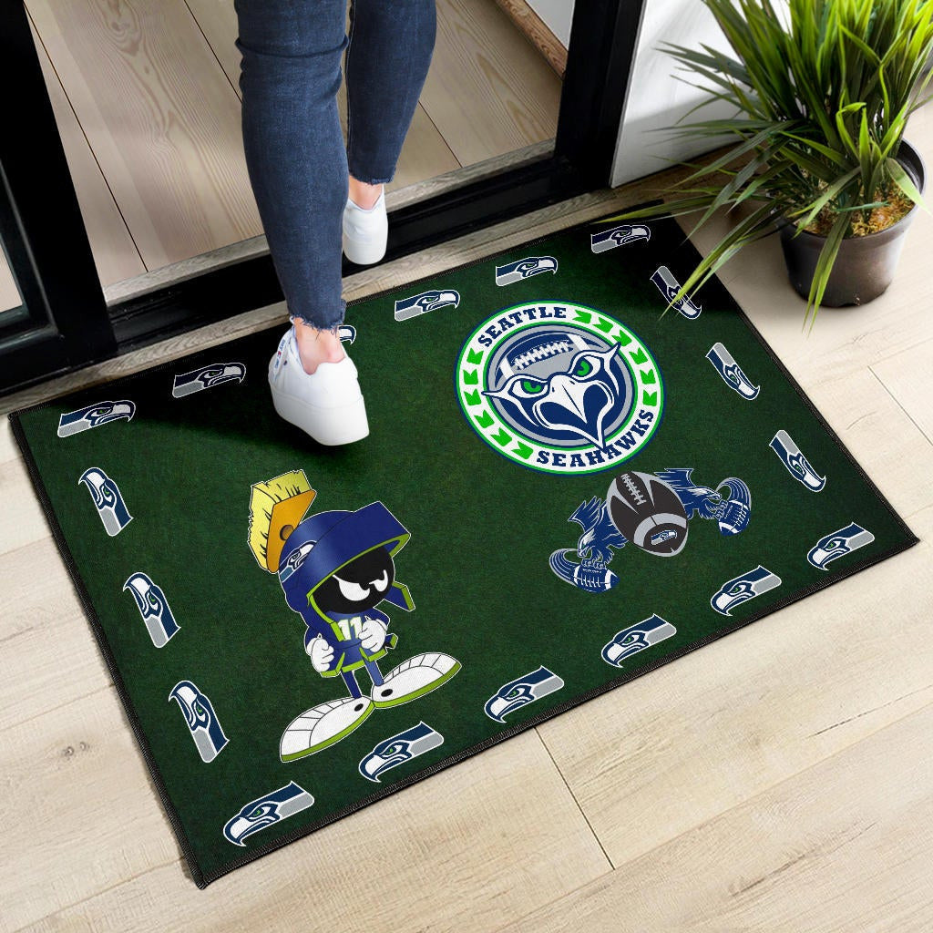American Football Team Door Mat - Seattle Seahawks Marvin The Martian 11 Door Mat Home Decor