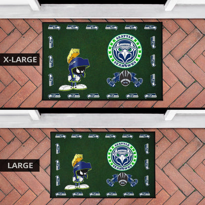 American Football Team Door Mat - Seattle Seahawks Marvin The Martian 11 Door Mat Home Decor