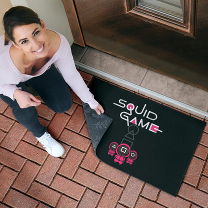Squid Game Movie Door Mat Cute Chibi Squid Workers Round Square Triangle Door Mat Home Decor