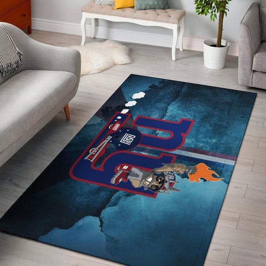 New York Giants American Football Team Area Rug Player Cosplay Statue Of Liberty Helmet On Car Rugs Home Decor