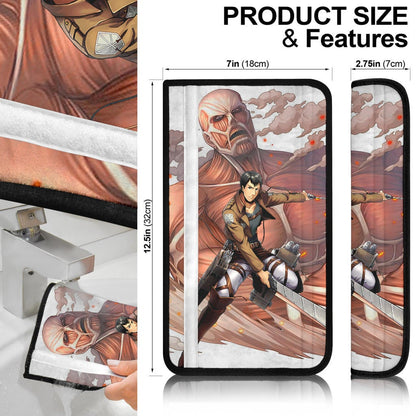 Attack On Titan Anime Seat Belt Covers AOT Bertholdt Hoover Titan Transforming Wings Of Freedom Belt Covers