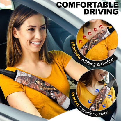 Attack On Titan Anime Seat Belt Covers AOT Bertholdt Hoover Titan Transforming Wings Of Freedom Belt Covers