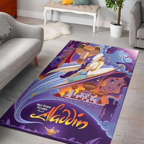 Disney Movies Rectangle Rug | Aladdin Disney Living Room Cartoon Floor Carpet