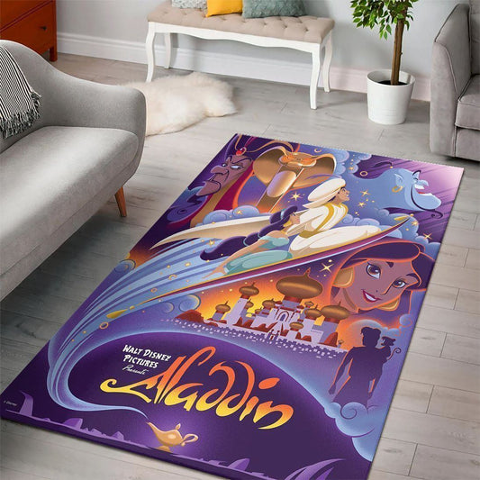 Disney Movies Rectangle Rug | Aladdin Disney Living Room Cartoon Floor Carpet