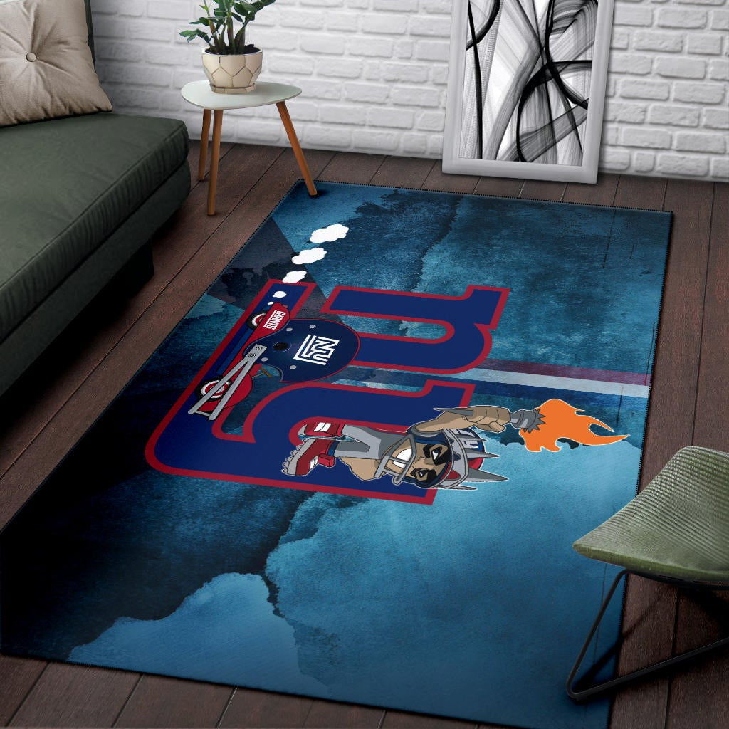 New York Giants American Football Team Area Rug Player Cosplay Statue Of Liberty Helmet On Car Rugs Home Decor