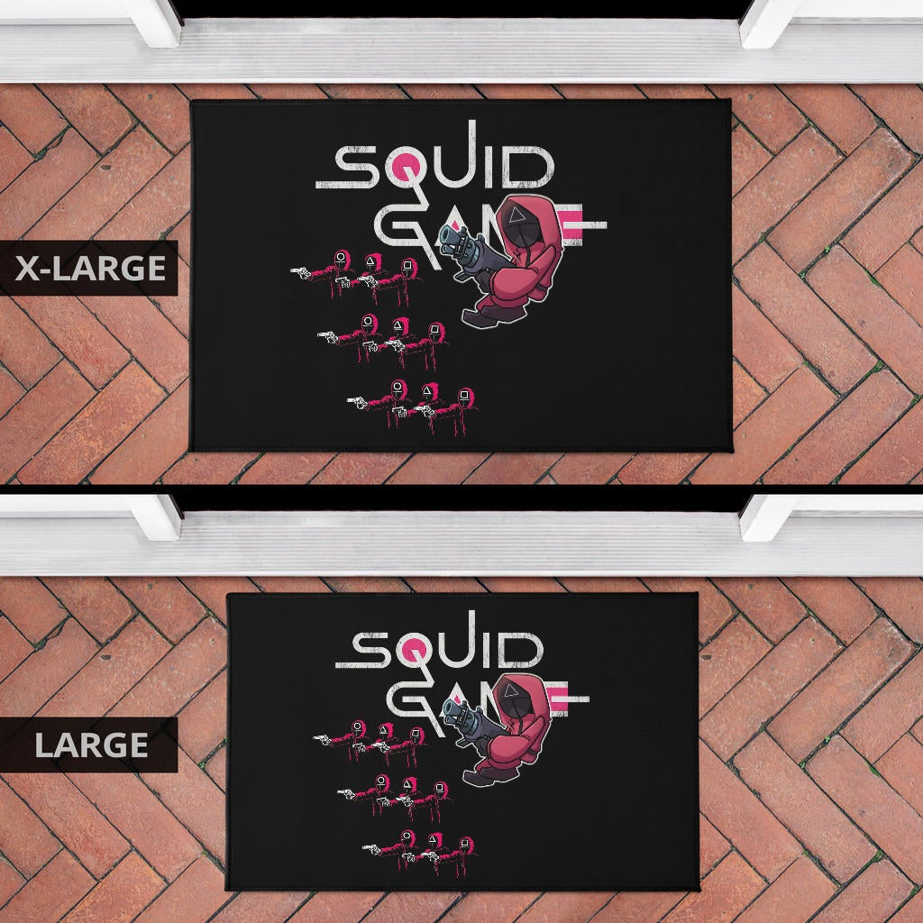 Squid Game Movie Door Mat Three Squid Workers Round Square Triangle Attack Door Mat Home Decor