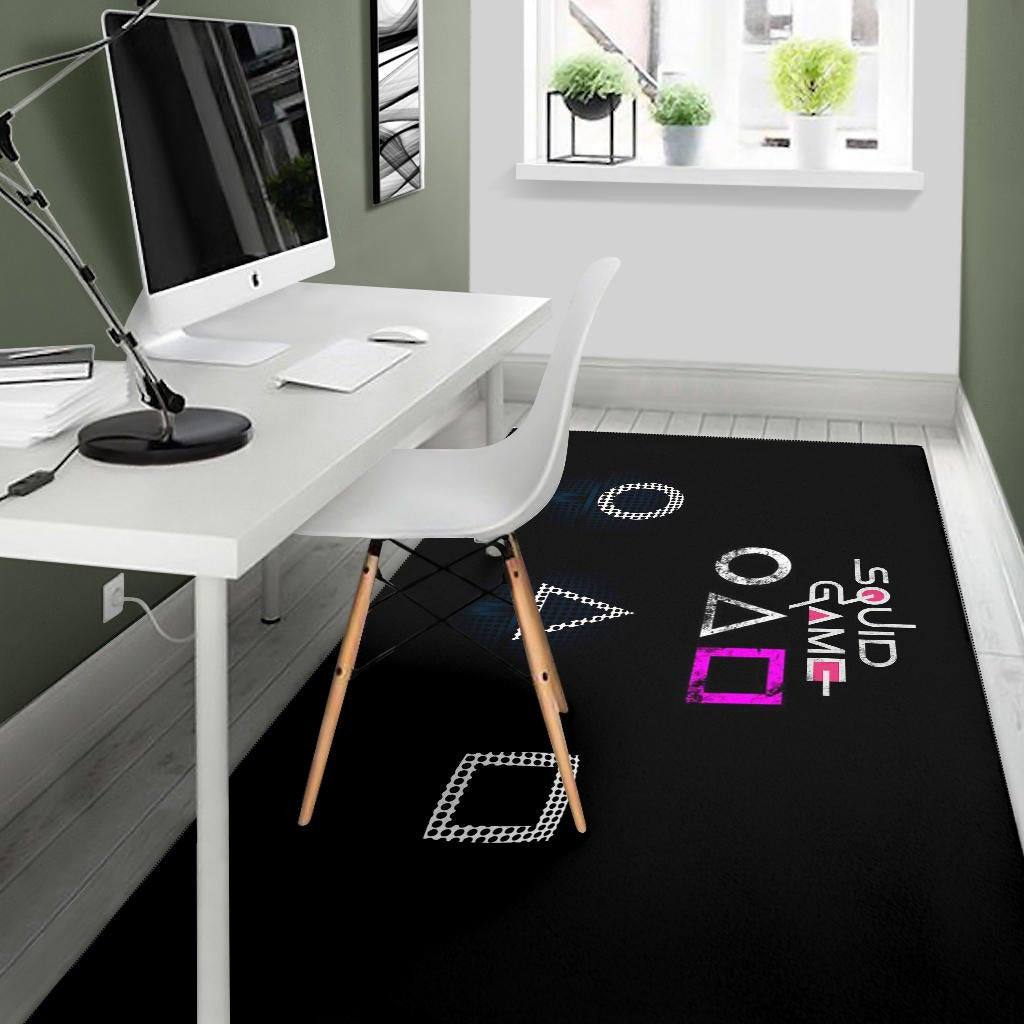 Squid Game Movie Area Rug Round Square Triangle Symbol Dot Style Rugs Home Decor