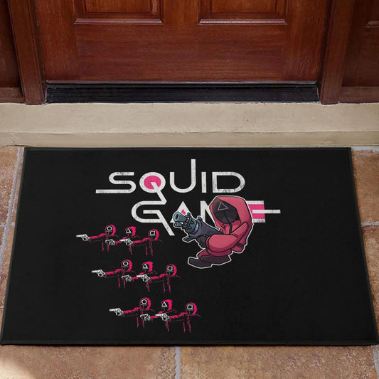 Squid Game Movie Door Mat Three Squid Workers Round Square Triangle Attack Door Mat Home Decor